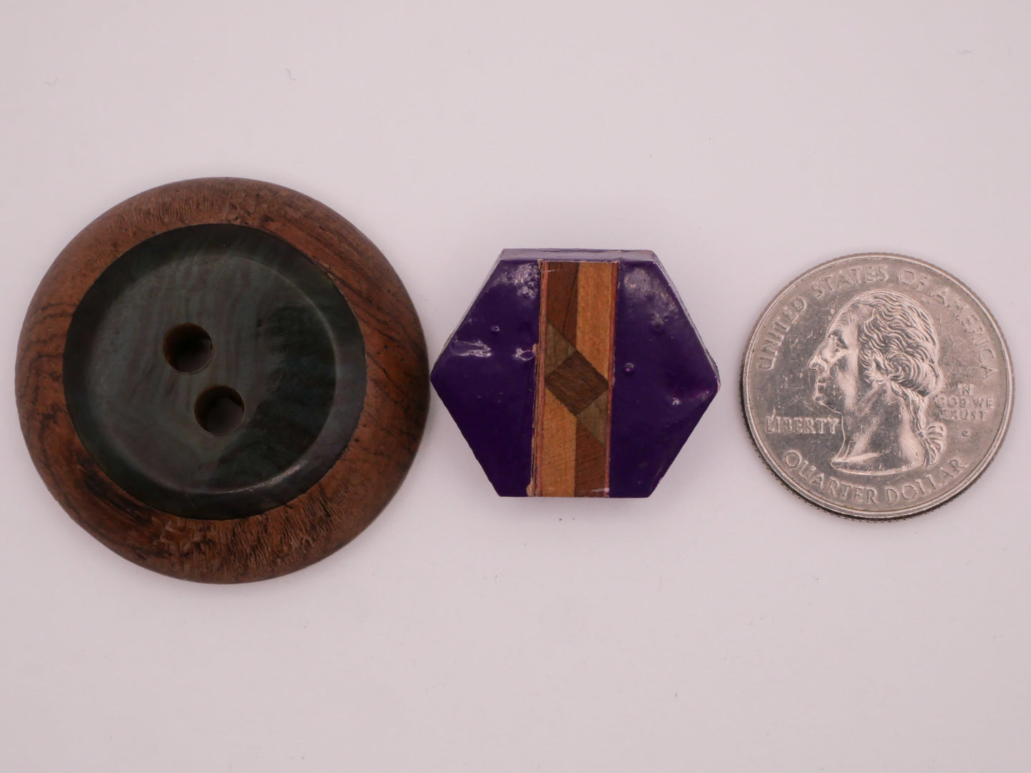 Wood Mixed Material Vintage Button Various 22-37mm