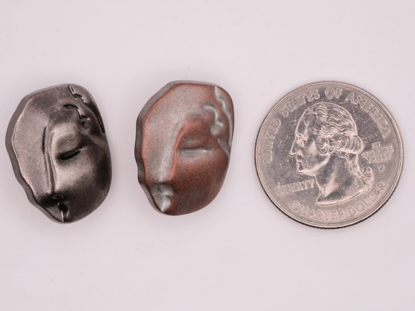 Face Flapper Art Deco Metal Button Various 17x22mm