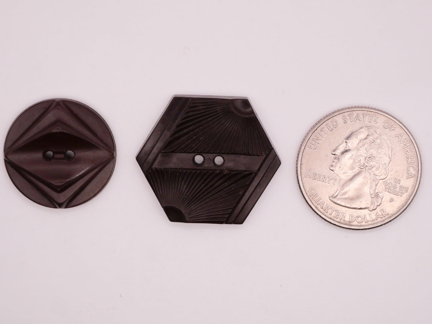 Art Deco Chocolate Brown Vintage Plastic Button Various 21-25mm