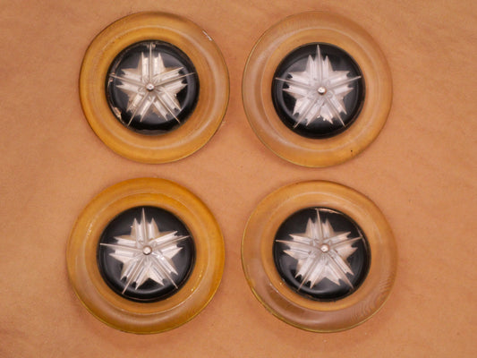 Star Snowflake Design Under Lucite Large Vintage Plastic Button Various 44mm