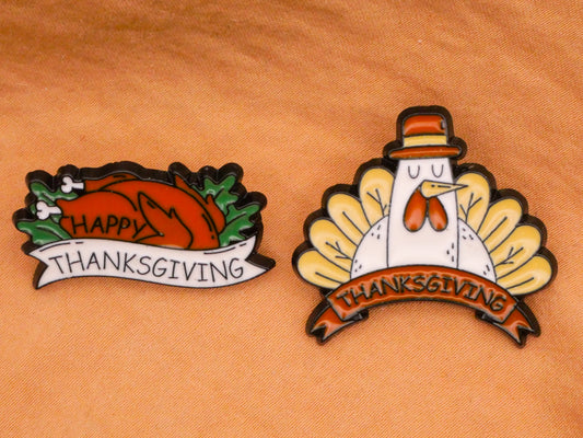 Thanksgiving Turkey Verbal Enamel Metal Button Various 16-30mm