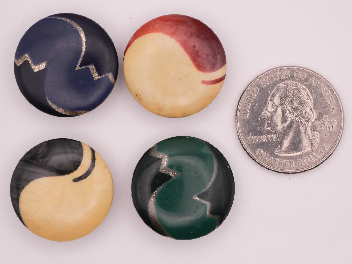 Retro Design Celluloid Early Plastic Button Various 23mm