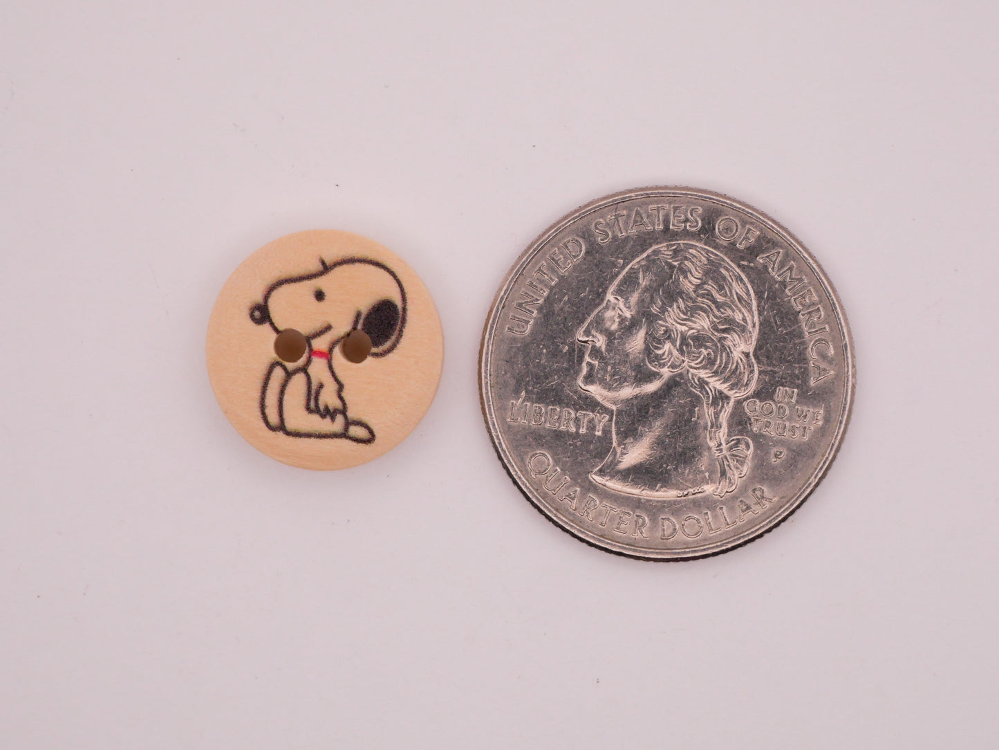 Snoopy Peanuts Dog Wood Set of Ten Buttons 15mm