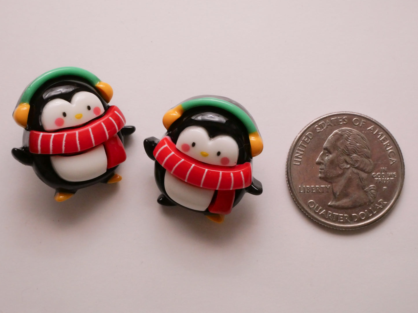 Penguin Winter Scarf Earmuffs Plastic Pair of Buttons 25mm