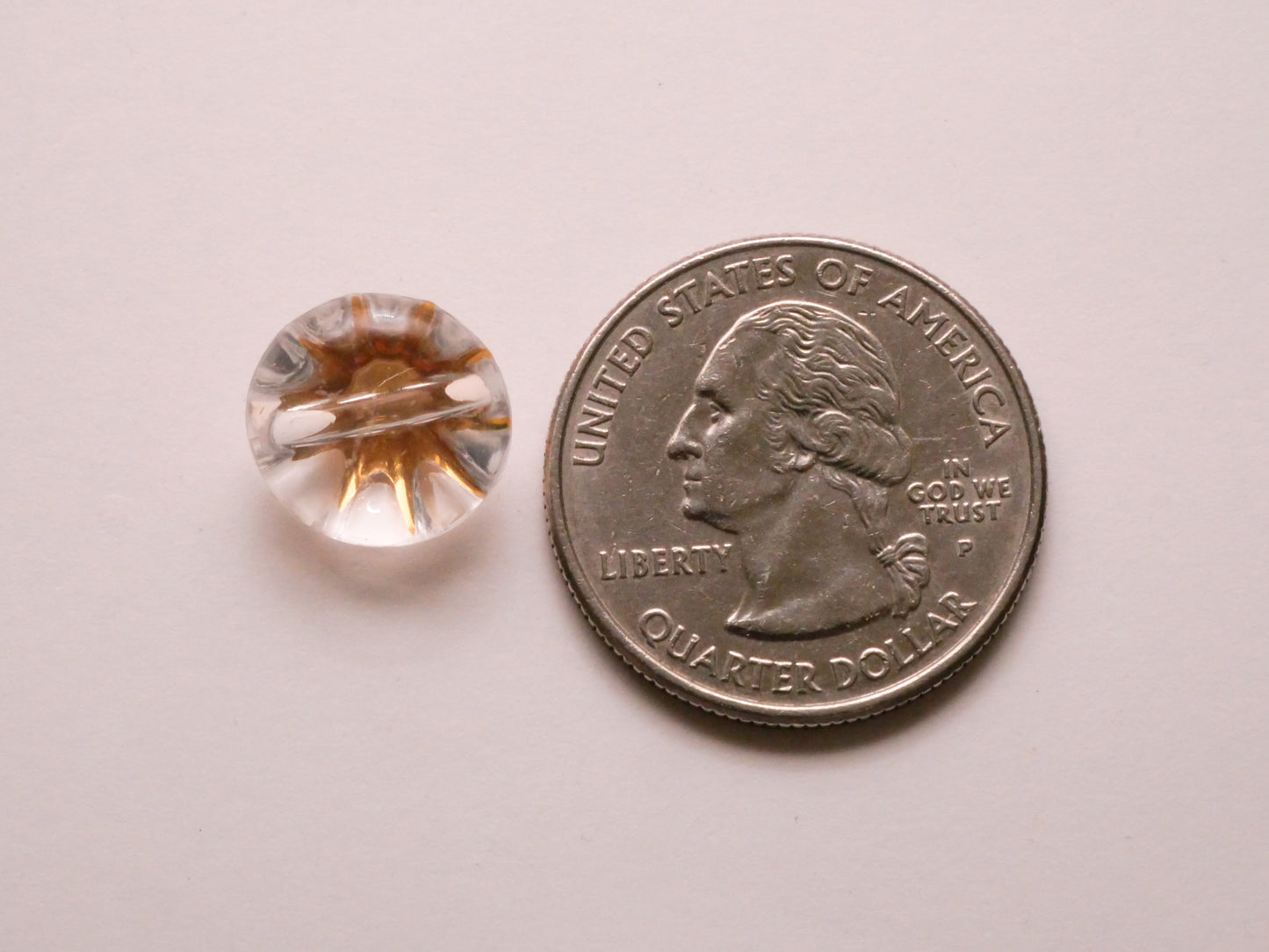 Starburst Gold Clear Plastic Set of Ten Buttons 13mm