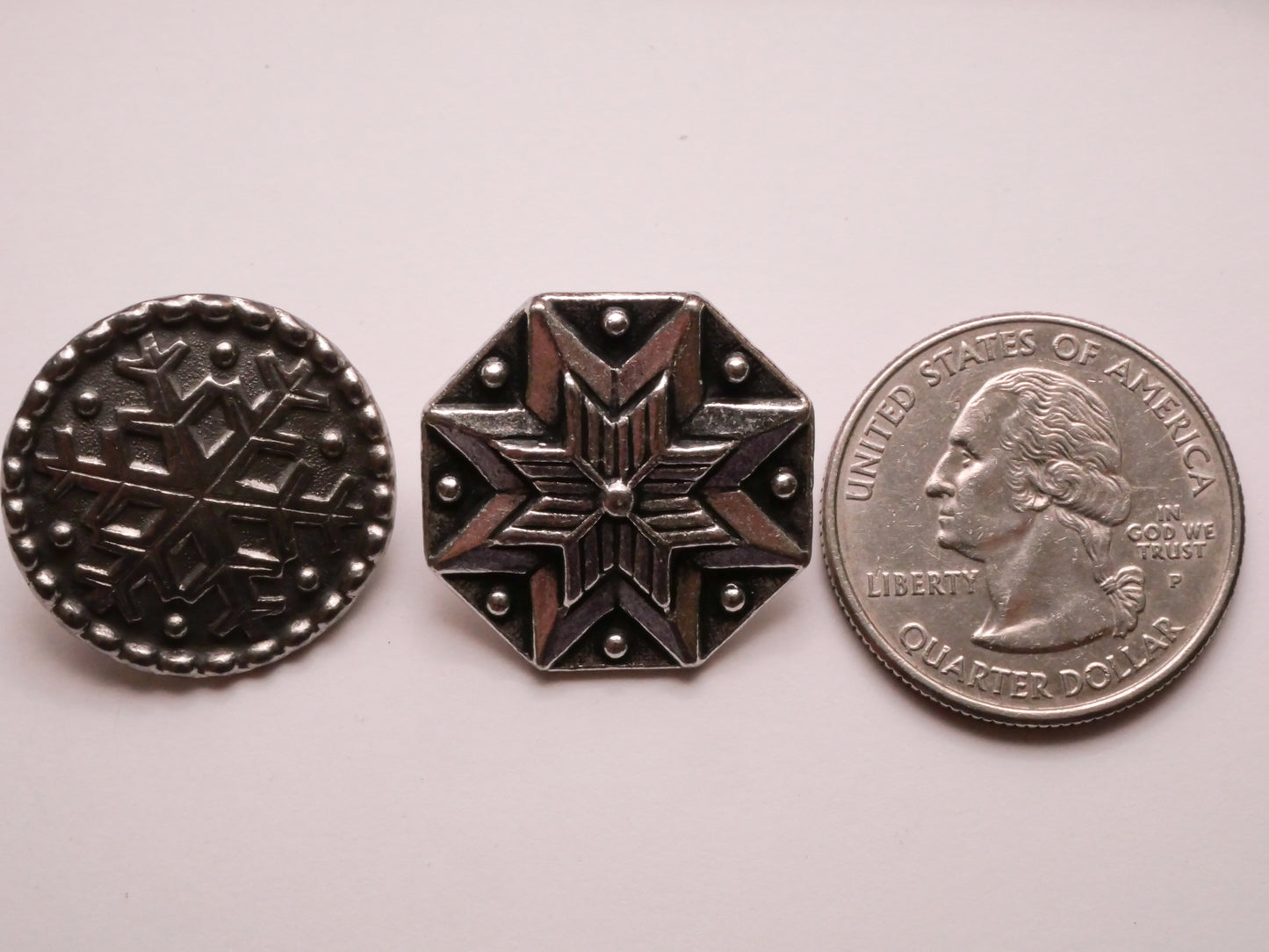 Snowflake Winter Pewter Metal Button Various 22mm
