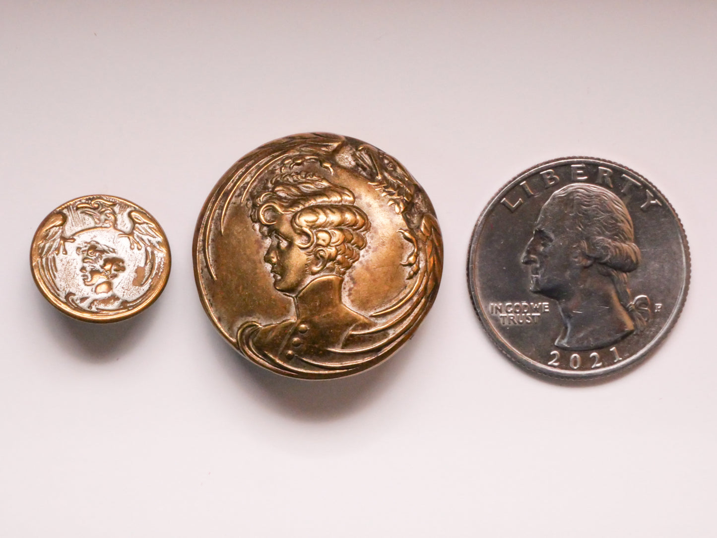 L'aiglon The Eaglet Napoleon II Edmund Rostand Victorian Brass Metal Button Various 15-26mm