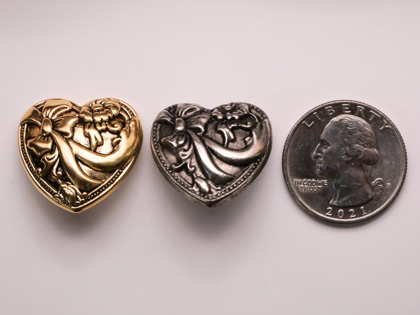 Heart Bow Flower Plastic Valentine Button Various 25mm