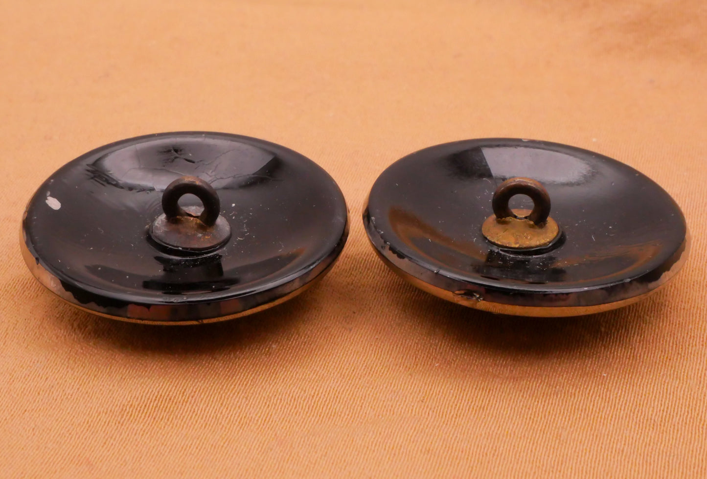 Triad Silver Luster Black Glass Antique Button Various 28mm