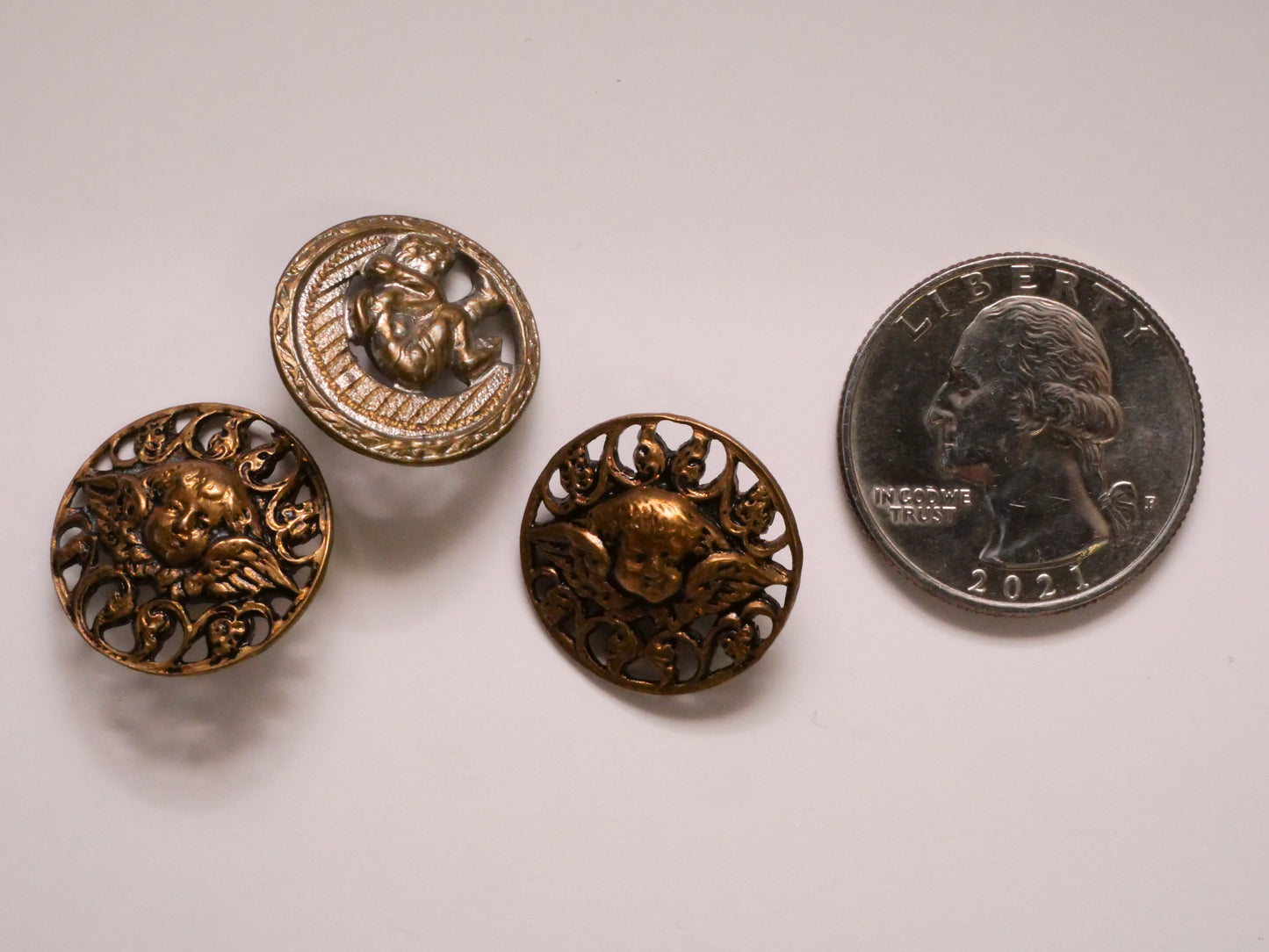 Cherub Angel Victorian Metal Button Various 18-19mm