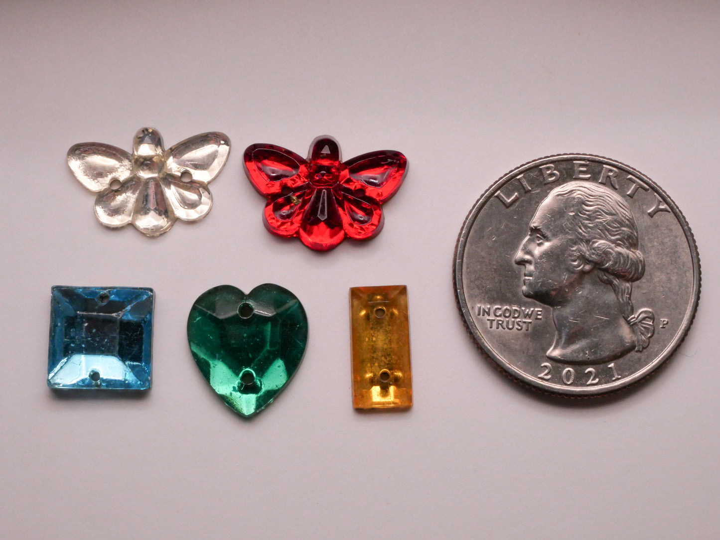 Foil Back Glass Vintage Embellishments Various 6-16mm