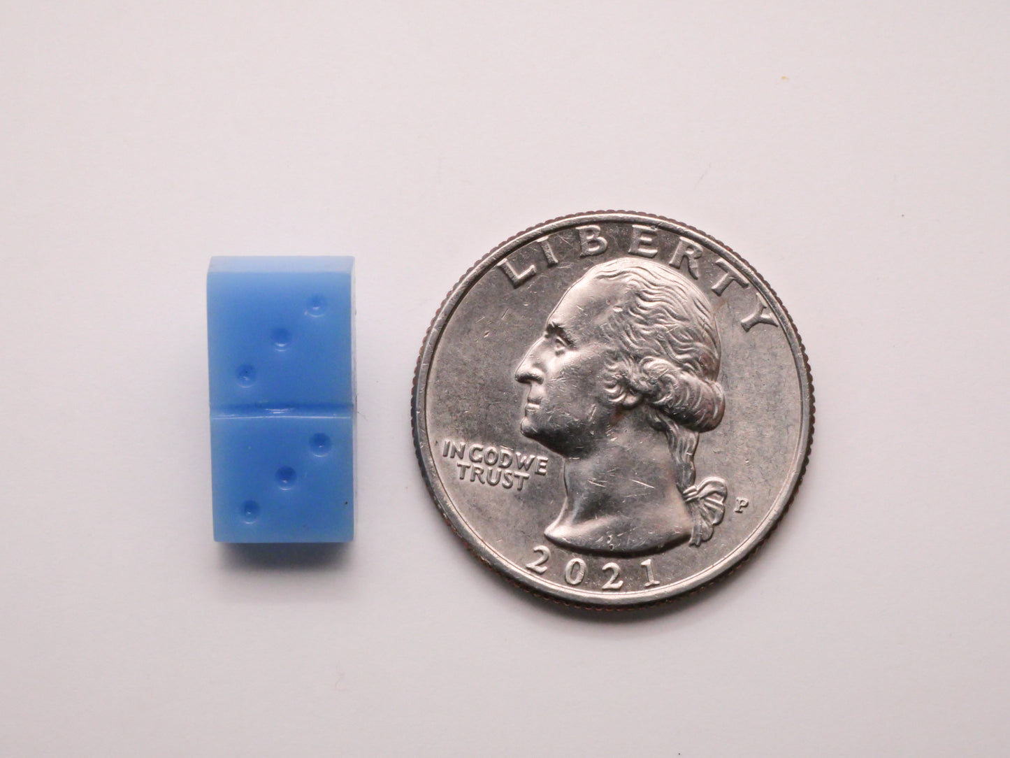 Domino Game Piece Goofie Goofy Baby Blue Vintage Plastic Button Various 9x17mm