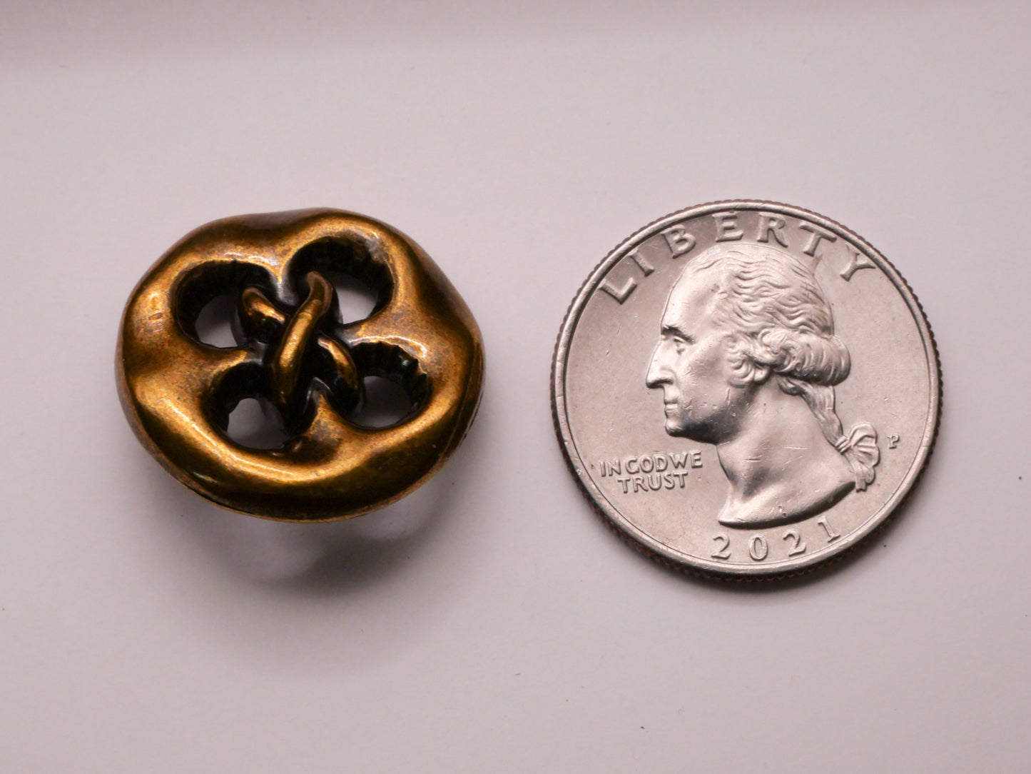 Threaded Sew-Thru Button Look Shank Metal Button 23mm