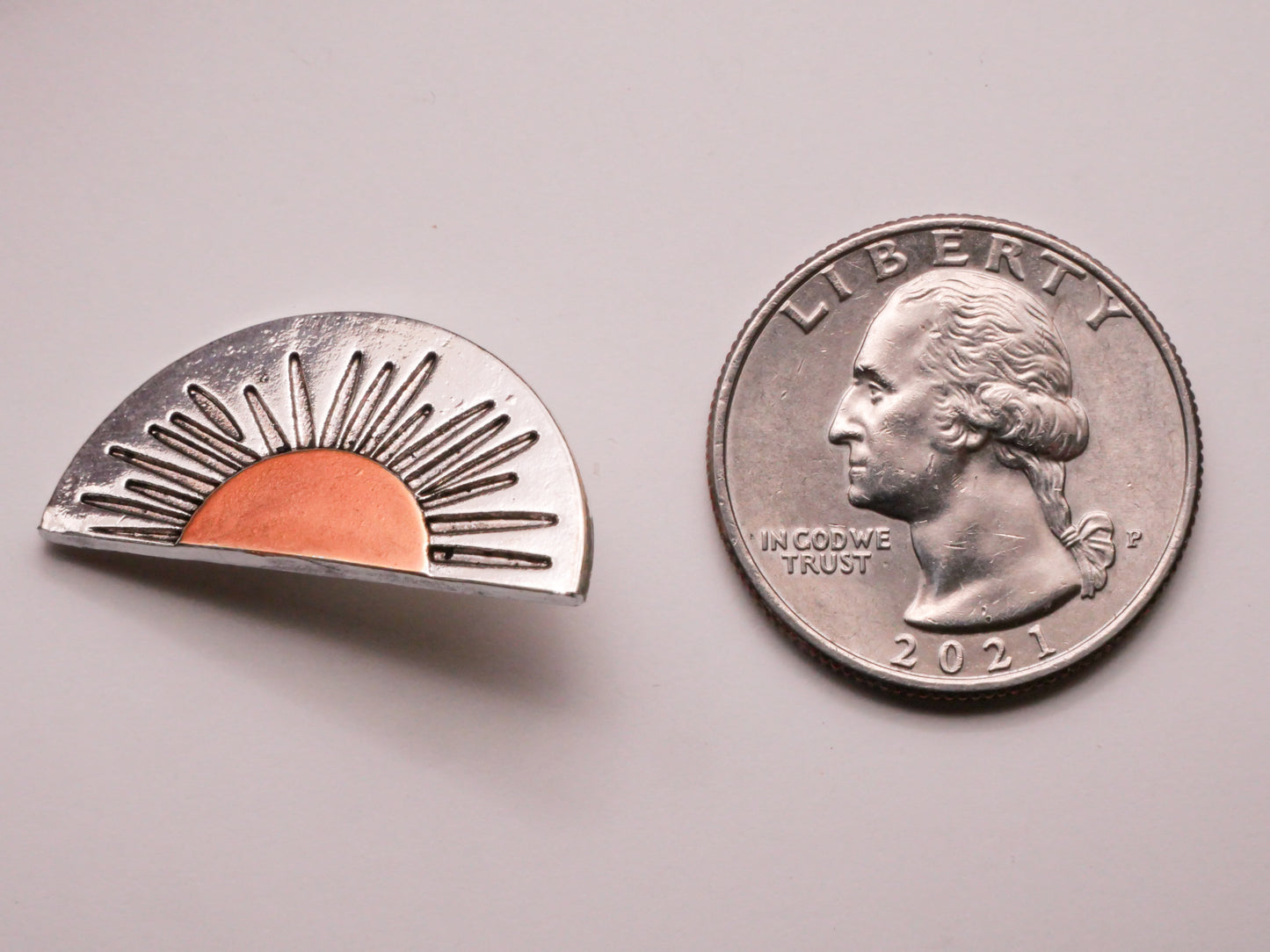 Sunrise Sunset Celestial Two-Tone Metal Toggle Button 14x28mm