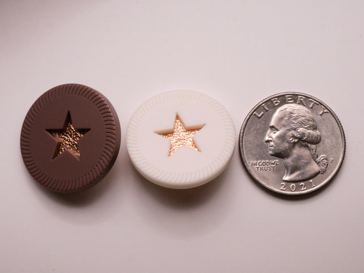 Star Western Look Two-Part Plastic Metal Button Various 25mm