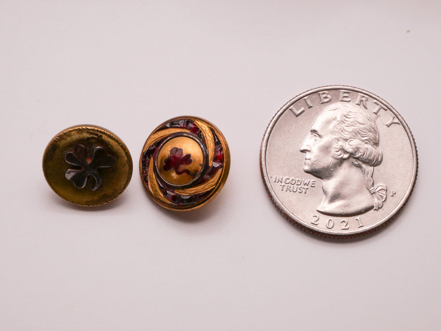 Clover Three-Leaf Victorian Metal Button Various 14-15mm