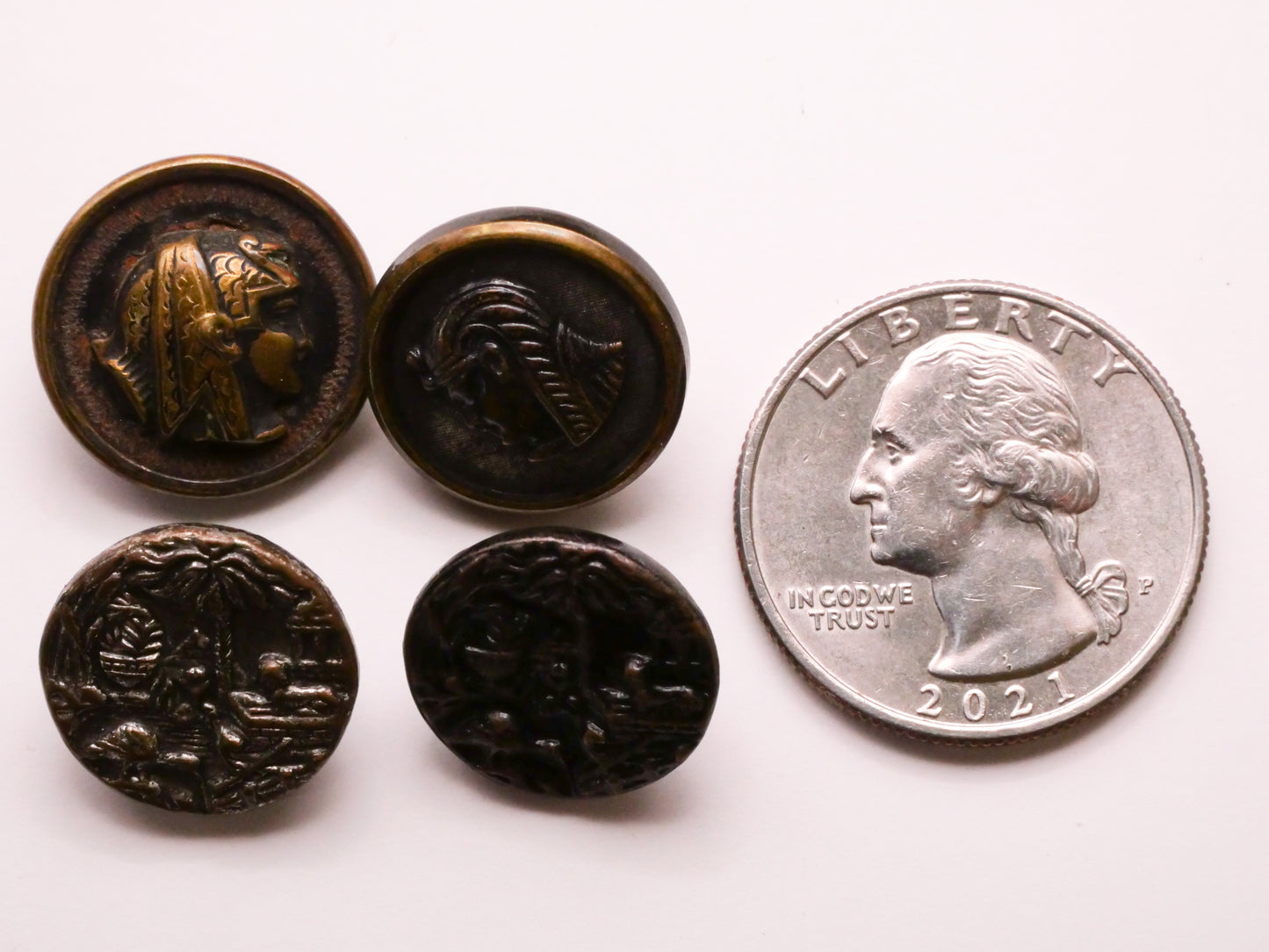 Egypt Pharaoh or Landscape Victorian Metal Button Various 16-18mm