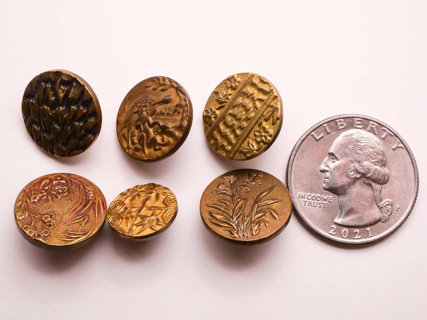 Paris Back French Tight Brass Metal Button Various 13-16mm