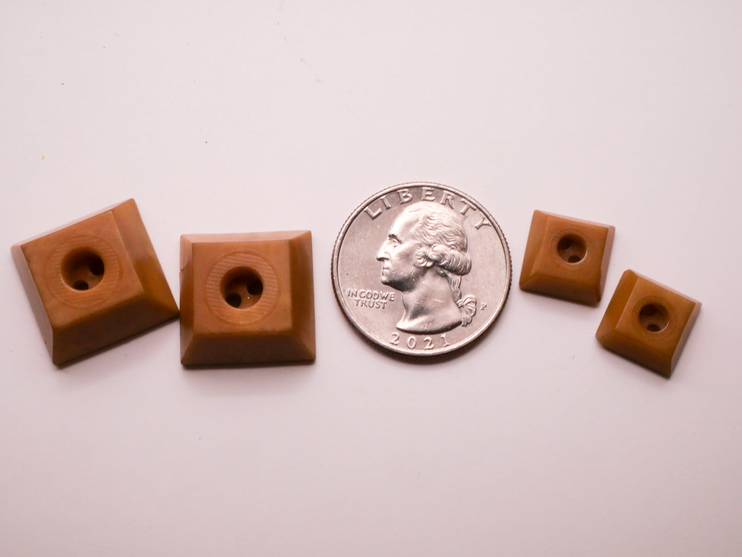 Ruins Pyramid Shape Whistle Vegetable Ivory Pair of Buttons Various 11-18mm