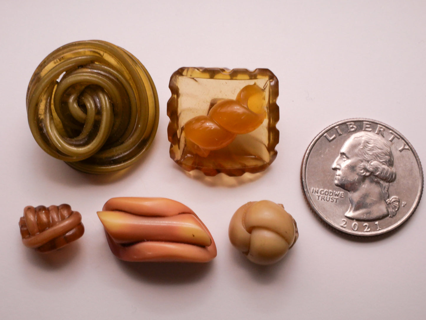 Neutral Tone Extruded Celluloid Early Plastic Button Various 9-26mm