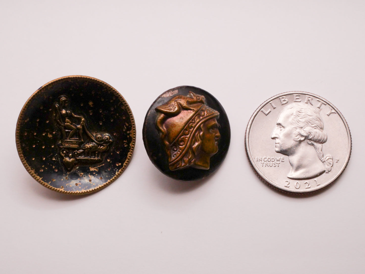 God Goddess Portrait Victorian Metal Button Various 22-27mm