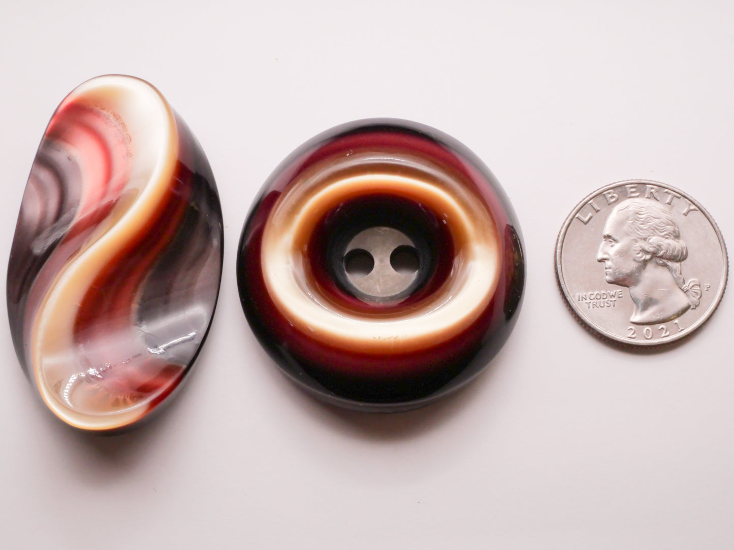 Pearlescent Laminated Large Vintage Plastic Button Various 30-49mm