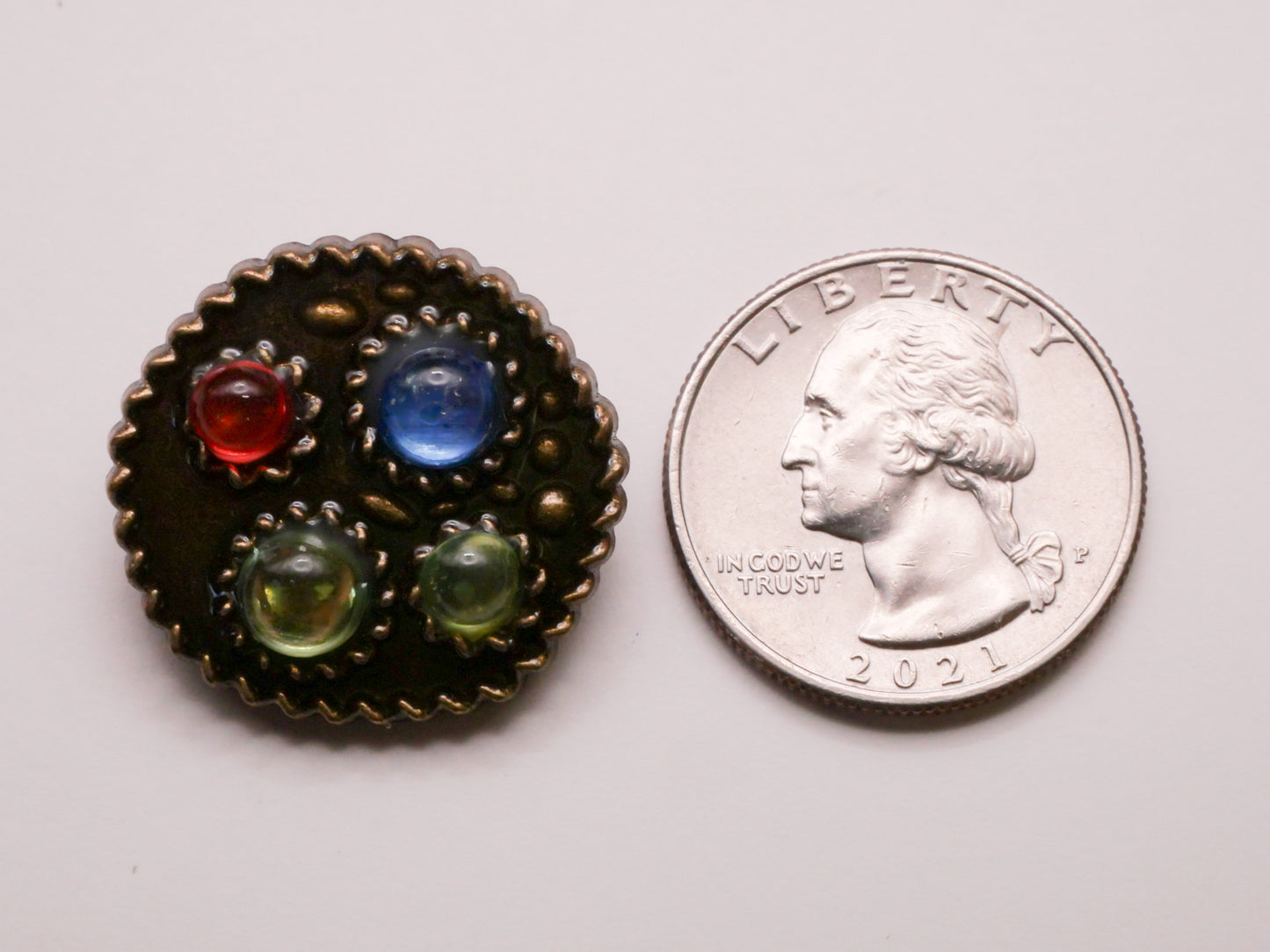 Jewels Rope Look Edge Metal Button 25mm