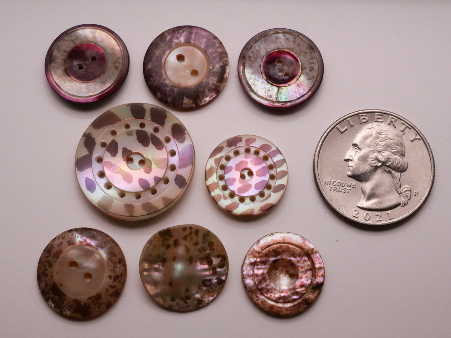 Purple Speckle Mother of Pearl Shell Button Various 17-24mm