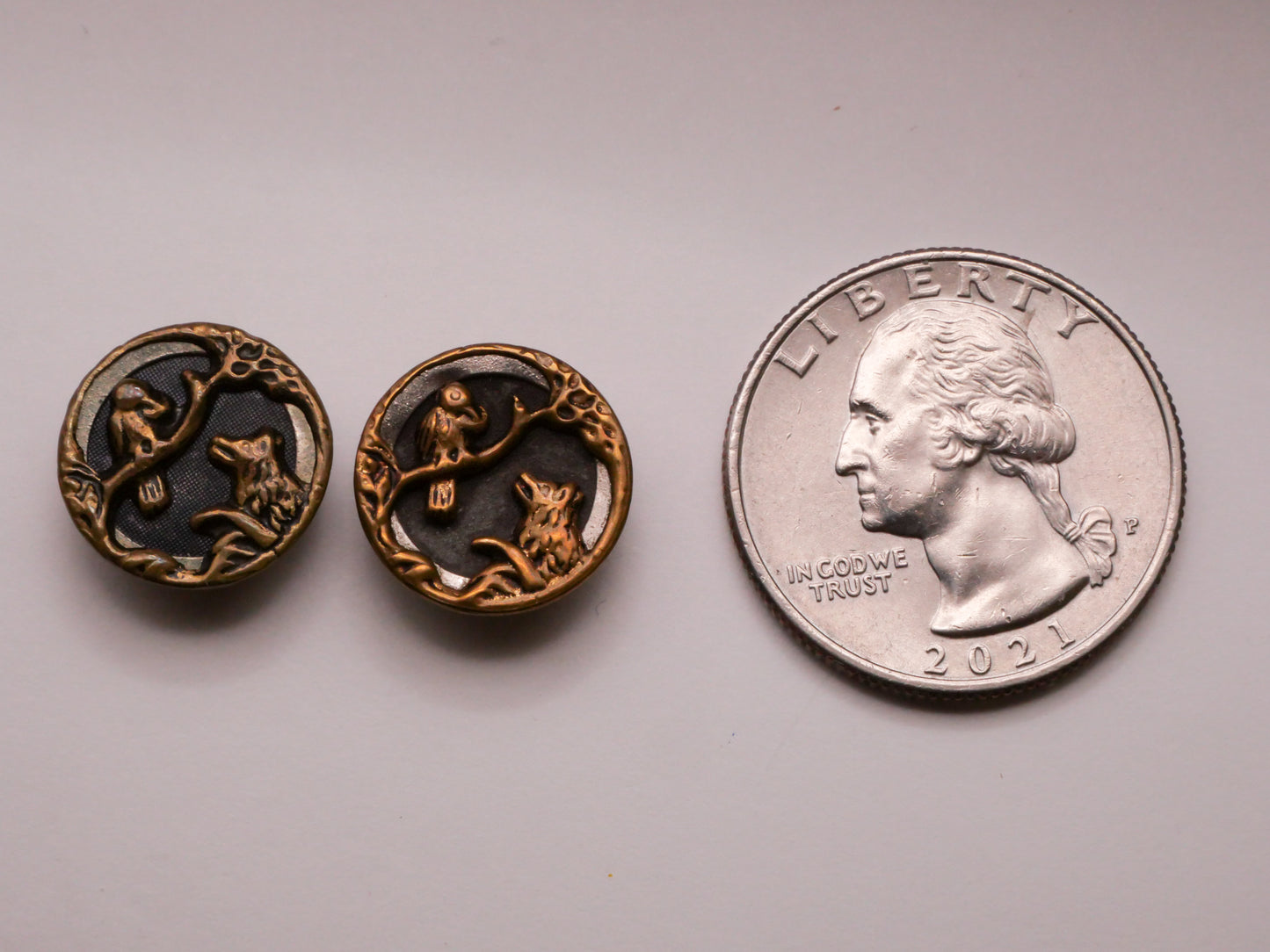 Fox and the Crow Fable Metal Victorian Button Various 14mm