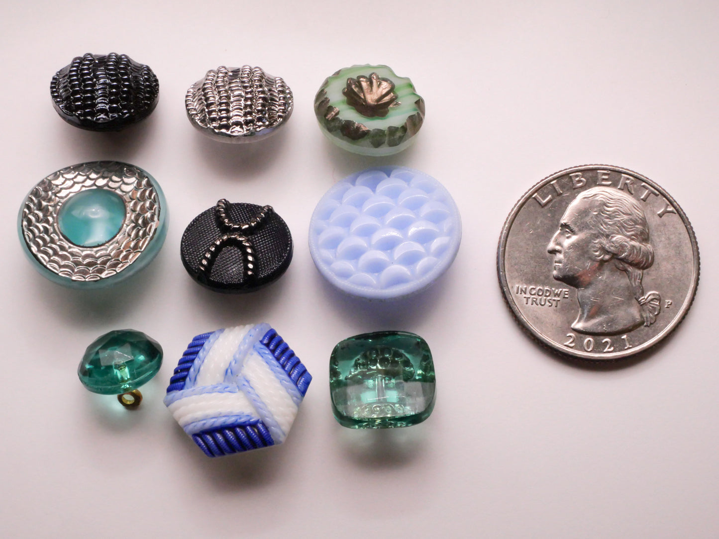 Ocean Inspired Vintage Glass Button Various 10-18mm