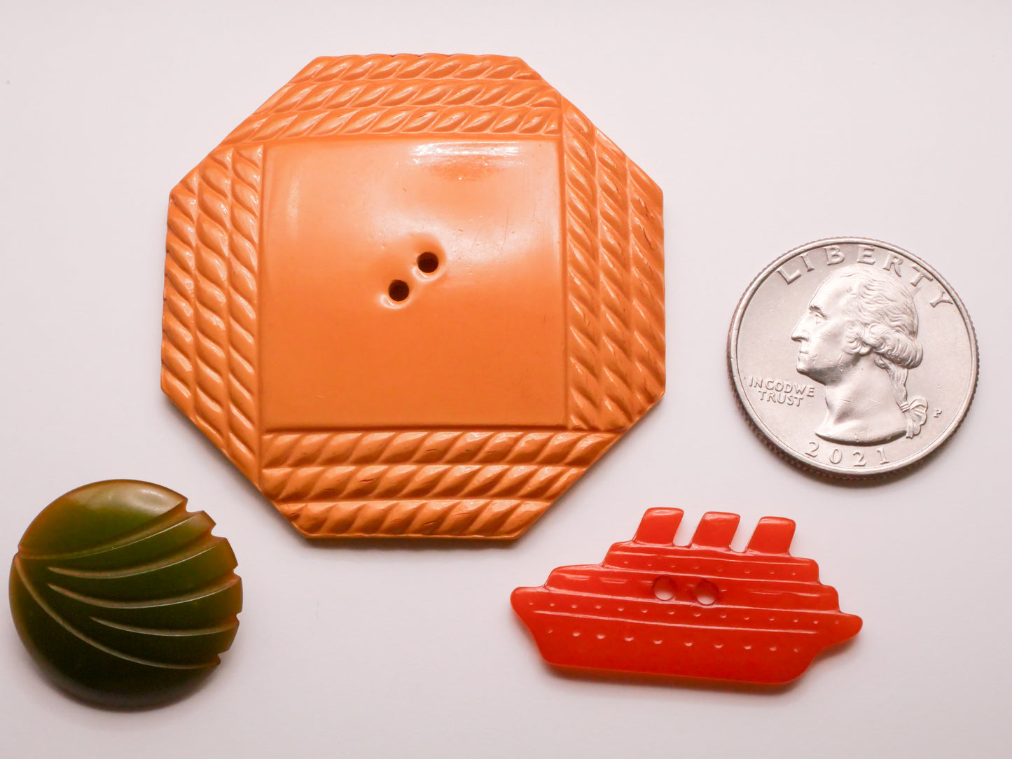 Tropical Inspired Bakelite Early Plastic Button Various 16-49mm