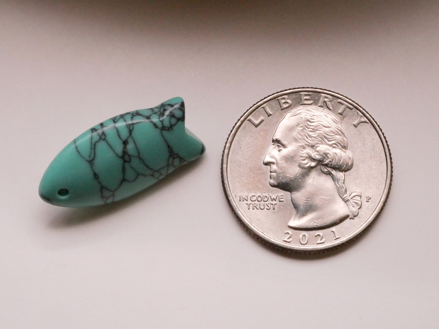 Fish Shape Stone Material Button Various 12x23mm
