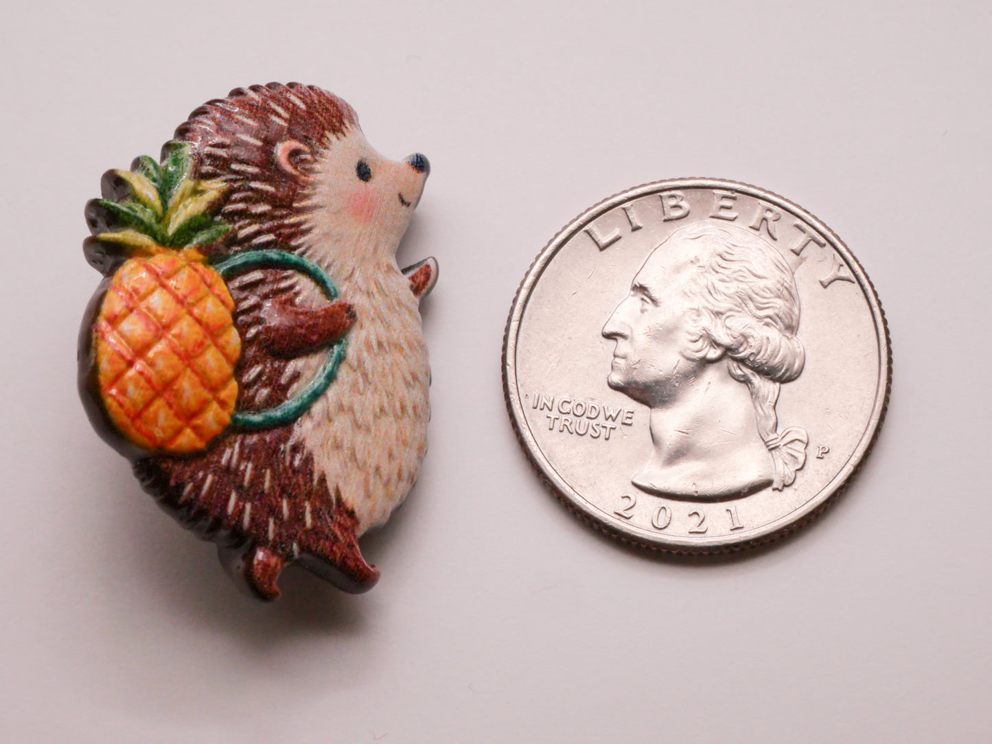 Hedgehog Pineapple Large Plastic Button 23x33mm