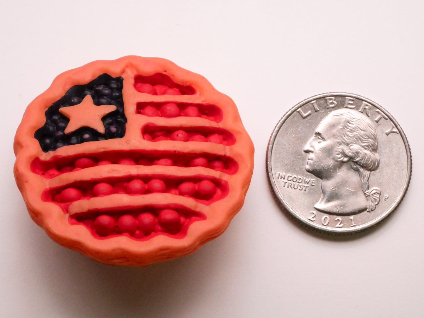 American Pie Flag Star Large Plastic Button 39mm