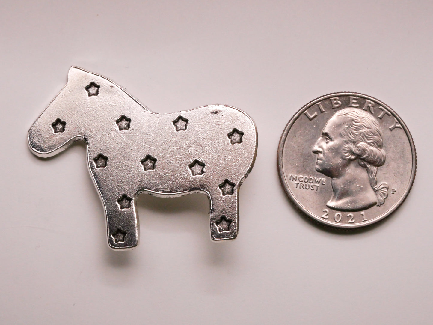 Donkey Democratic Party Star Design Large Metal Button 33x40mm
