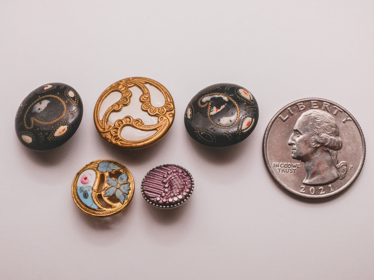 Paisley Victorian Metal Styles Button Various 12-19mm