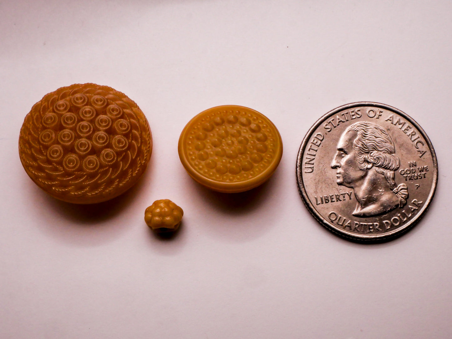 Cluster Texture Tan Vintage Glass Button Various 7-23mm
