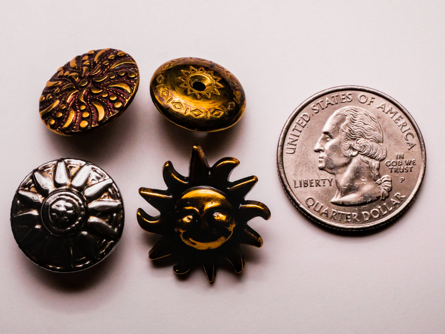 Sun Rays Celestial Metal Button Various 16-22mm