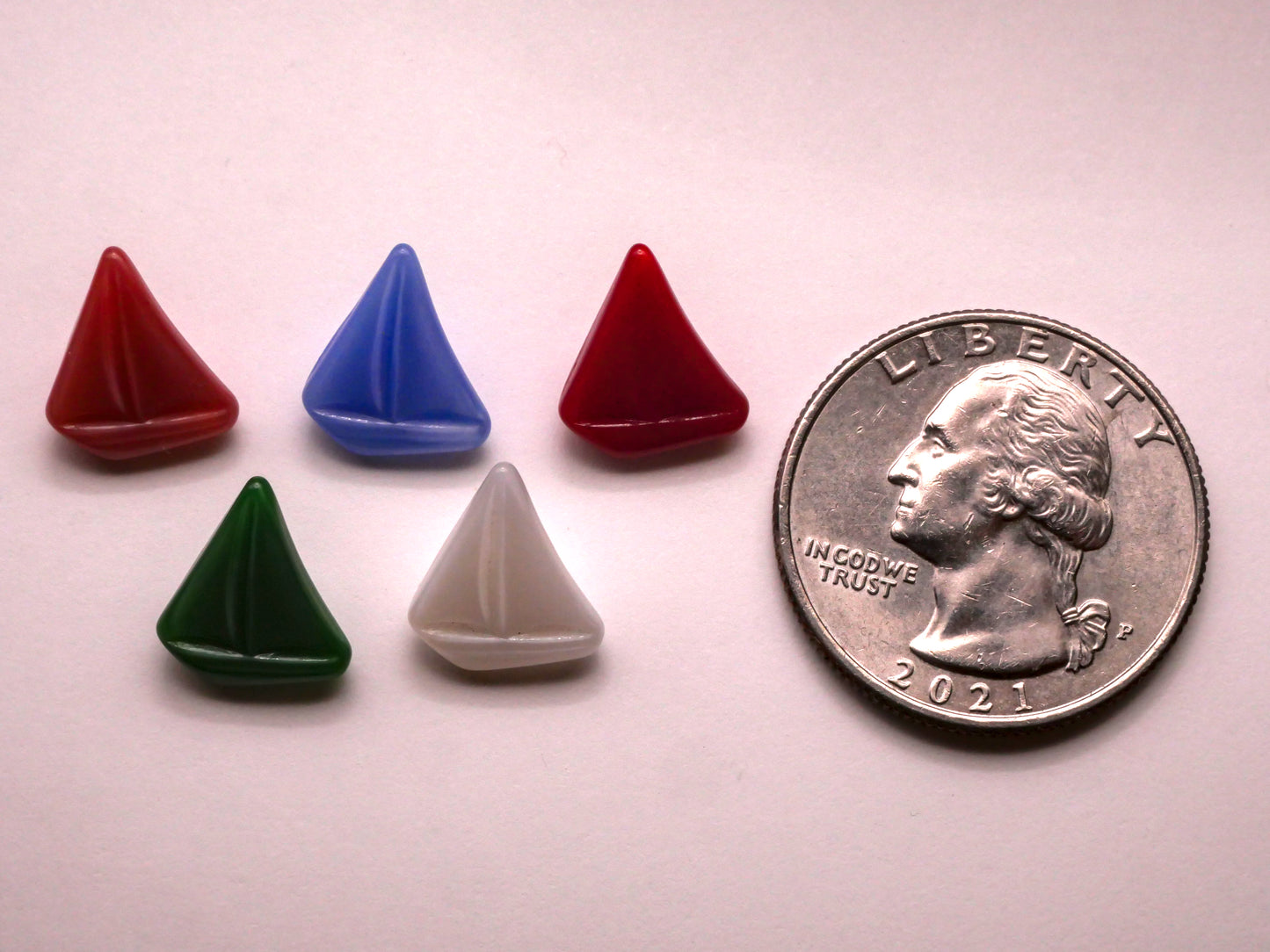 Sailboat Ship Moonglow Vintage Glass Button Various 11x13mm
