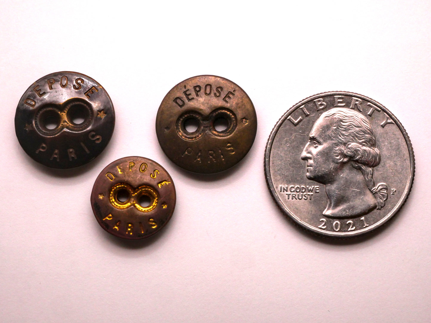 Depose Paris Metal Sew-Thru Button Various 13-17mm