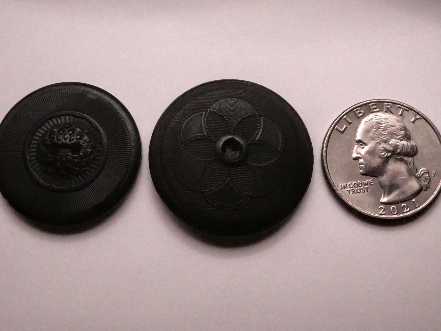 Mandala Design Black Pressed Horn Button Various 29-31mm