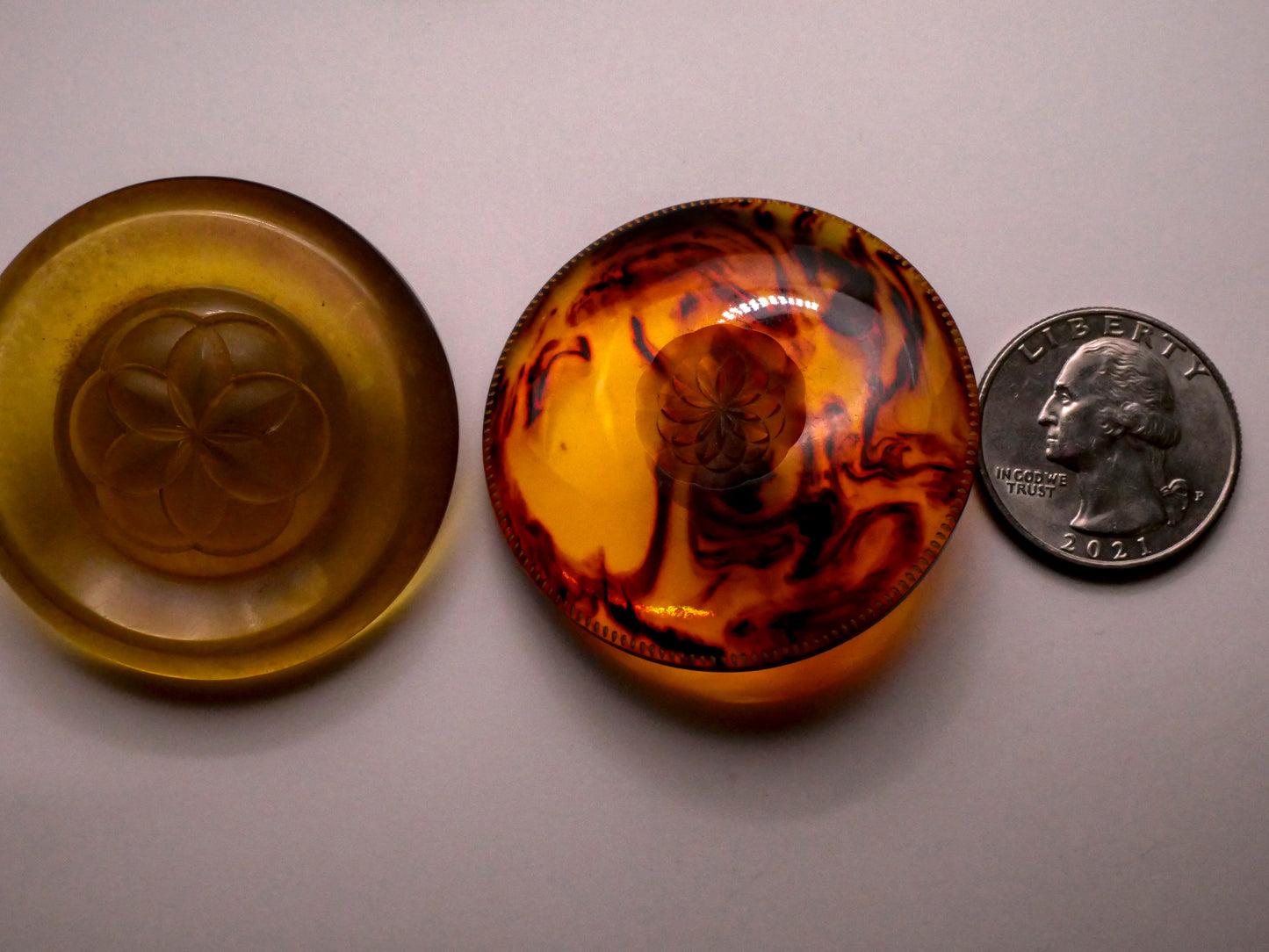 Mandala Center Early Plastic Large Button Various 43mm