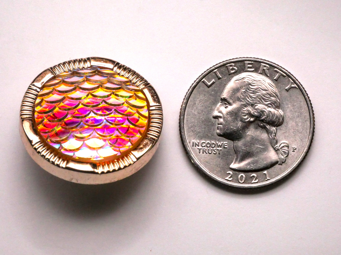 Mermaid Scales Iridescent Plastic Set of Three Buttons 25mm