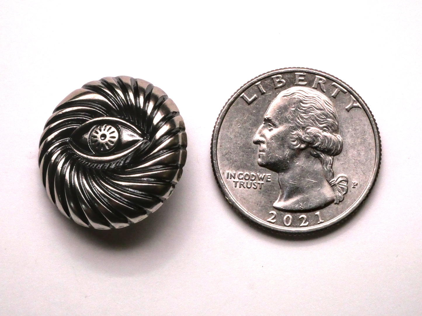 Eye Mesmerize Spell Swirl Metal Button 22mm