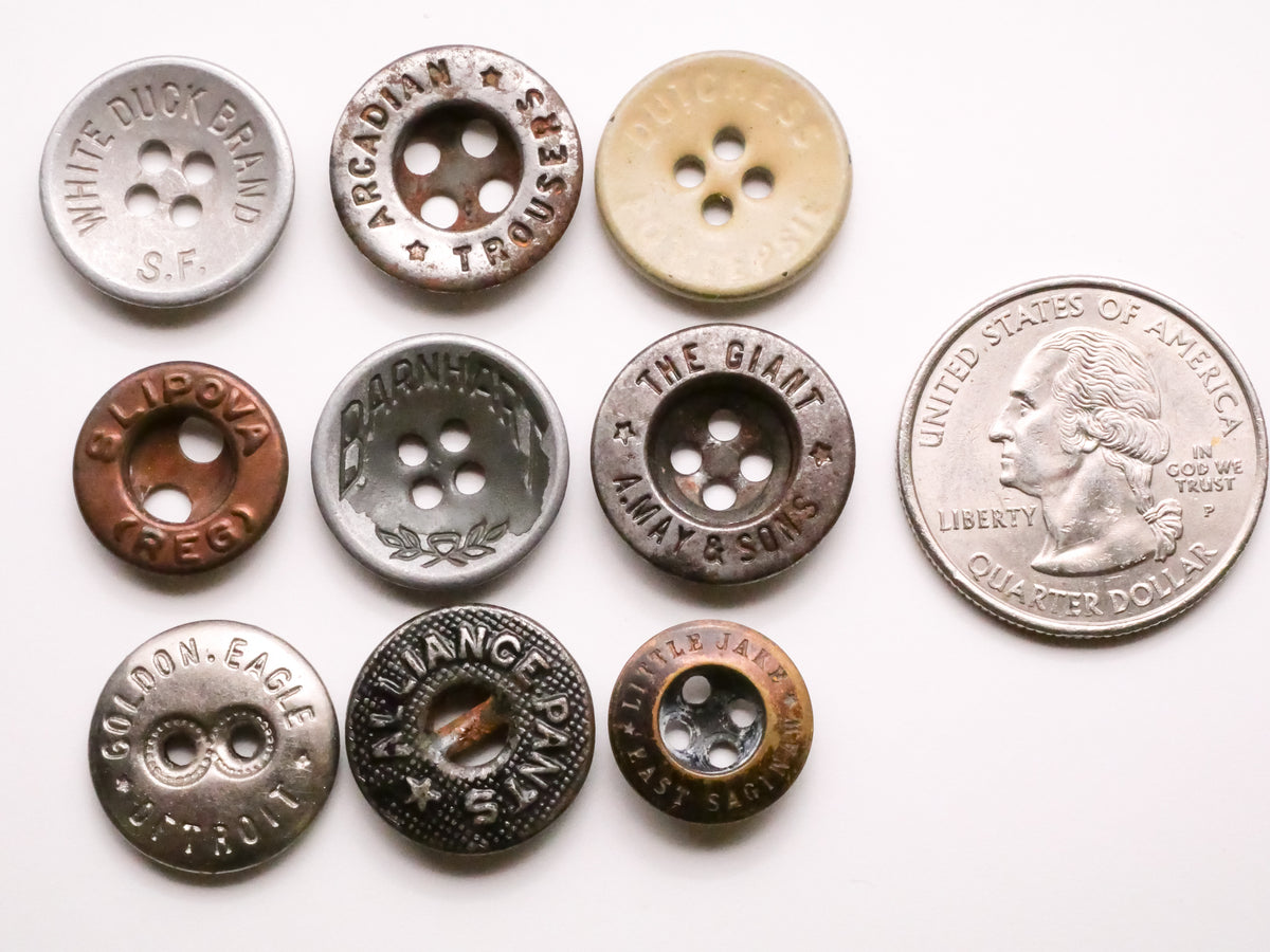 Workwear Clothing Brand Sew-Thru Metal Button Various 13-17mm