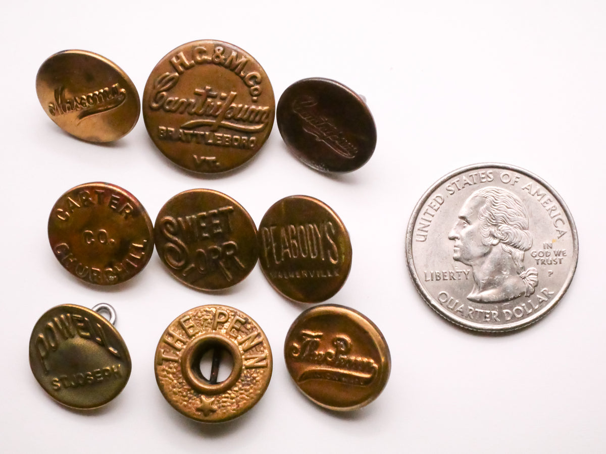 Workwear Overall Brands Brass Metal Button Various 15-19mm