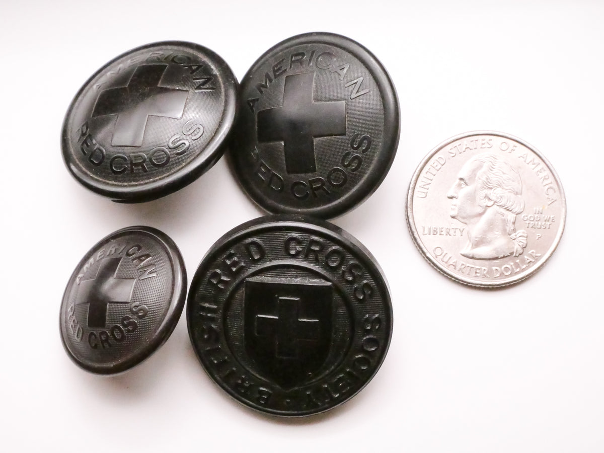 Red Cross American British Vintage Button Various 23-30mm