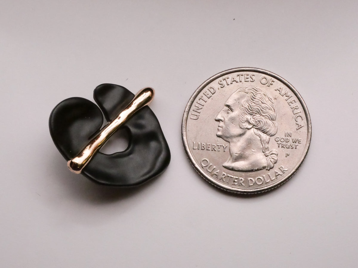 Abstract Palette Matte Black Gold Metal Button 23mm