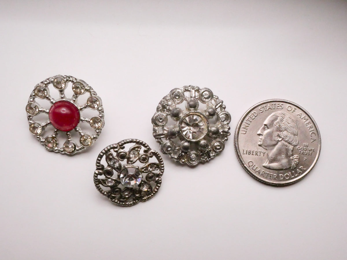 Array Sun Starburst Rhinestone Metal Button Various 19-22mm