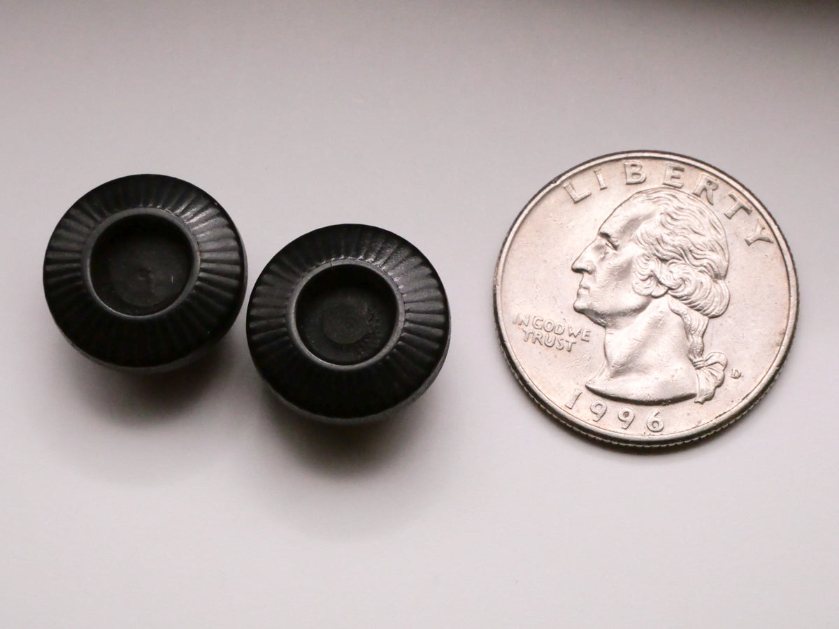 Inkwell Look Black Vegetable Ivory Tagua Nut Pair of Buttons 16mm